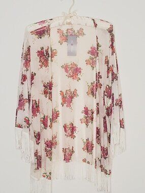 Blu Planet Cardigan with Beautiful Flower Print (New with Tag)